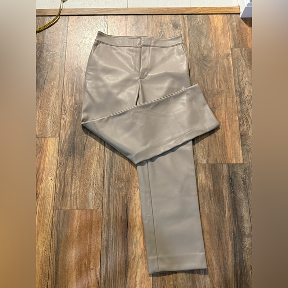 Banana Republic Vegan Leather Pants in light tan - Picture 2 of 10